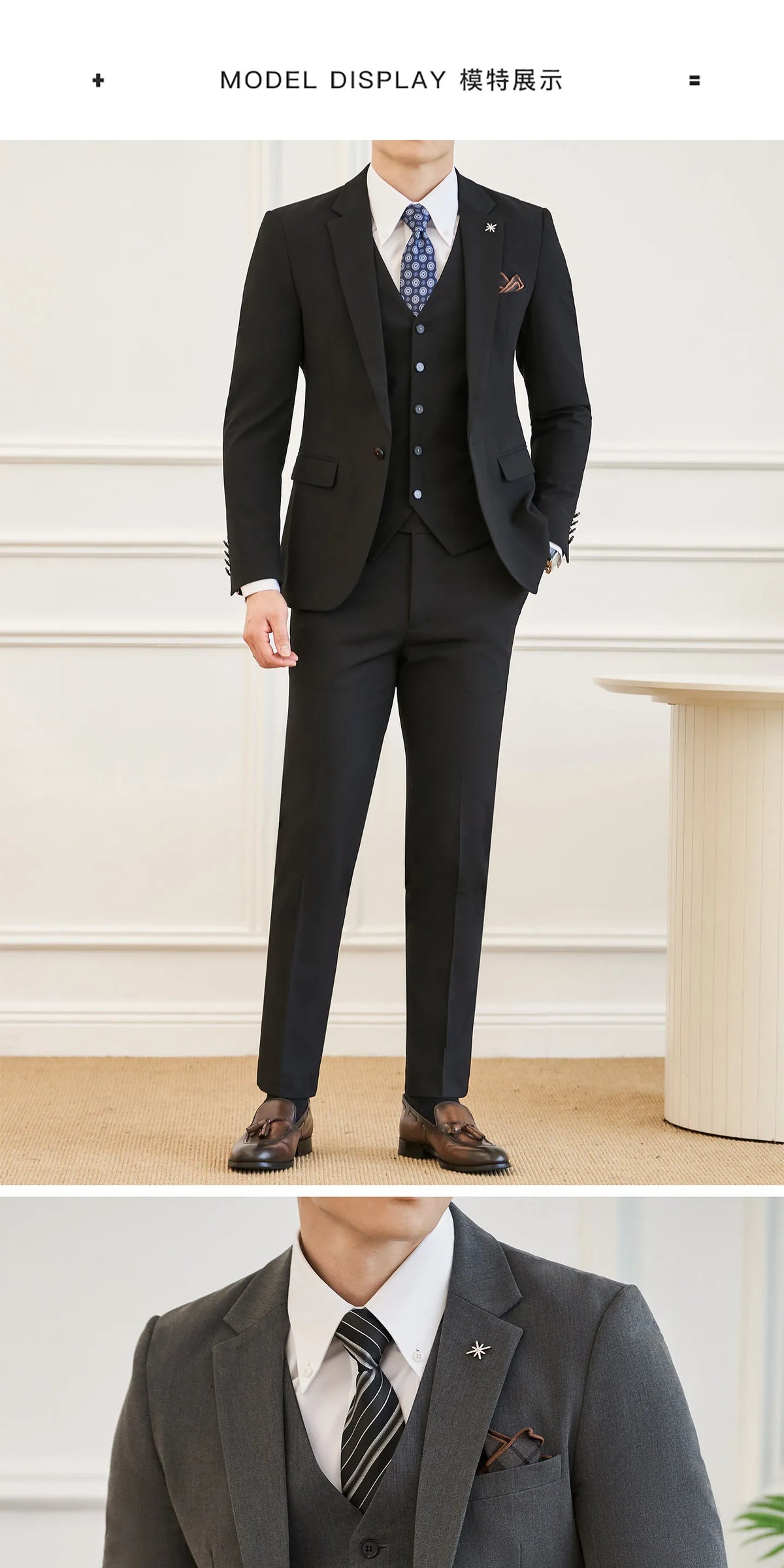 High Quality Elegant Single-Breasted Men Suit Fashion ltalian Style Slim High-end Business Groom Wedding Party Tuxedo 3/2 Pieces