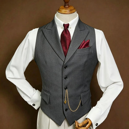 Men's Vest Single Breasted Lapel Waistcoat for Wedding, Business & Formal Occasions