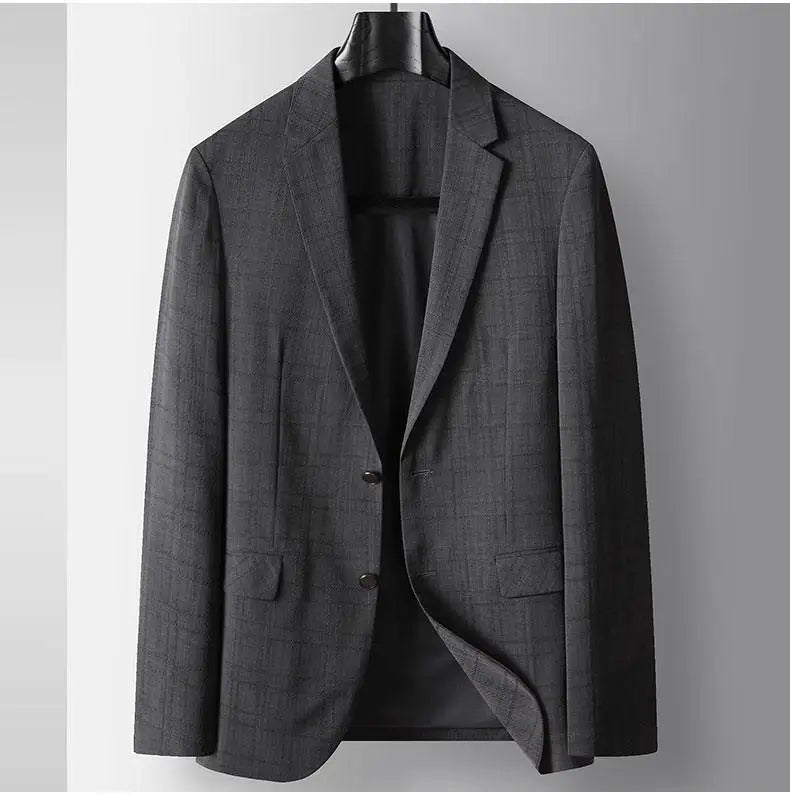 Men's Casual Blazer Single Breasted Spring Autumn Versatile Suit Jacket Grey Coffee