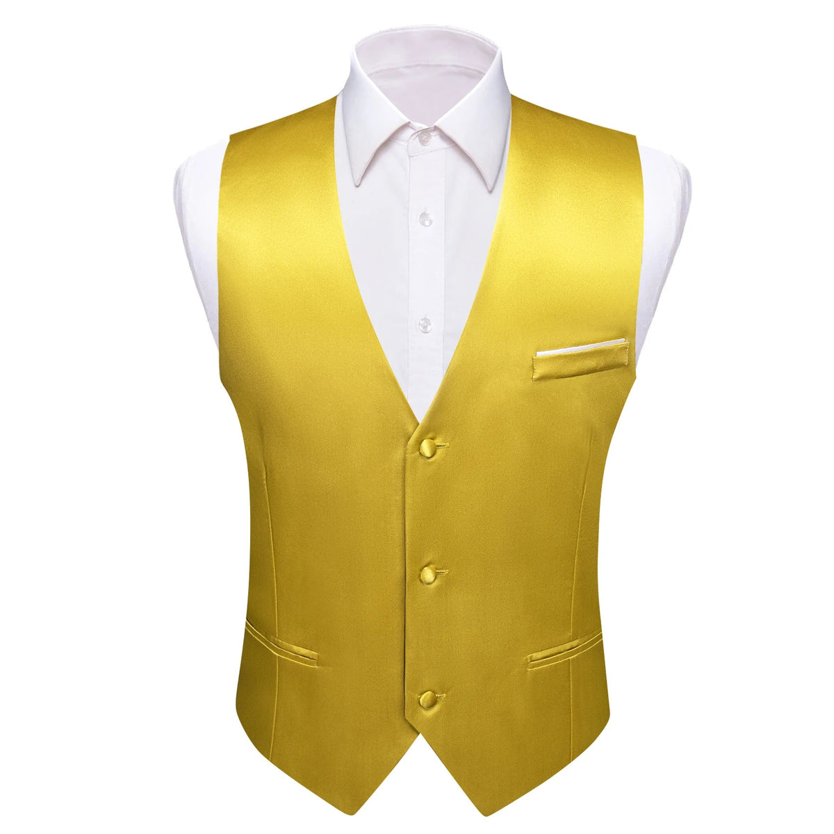 Men's Satin Vest Slim Fit Single-Breasted Waistcoat for Weddings and Formal Occasions