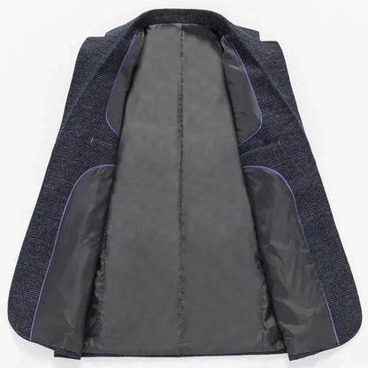 Men's Retro Plaid Suit 2025 High Quality Spring Autumn Leisure Fashion Handsome Business Ironing Top Coat