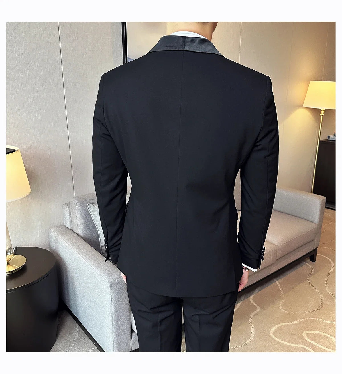 Plus Size 6XL 5XL Men Formal Business Suit 3 Set Pieces Classic Slim Fit Business Suits Sets Autumn Men Wedding Party Tuxedo