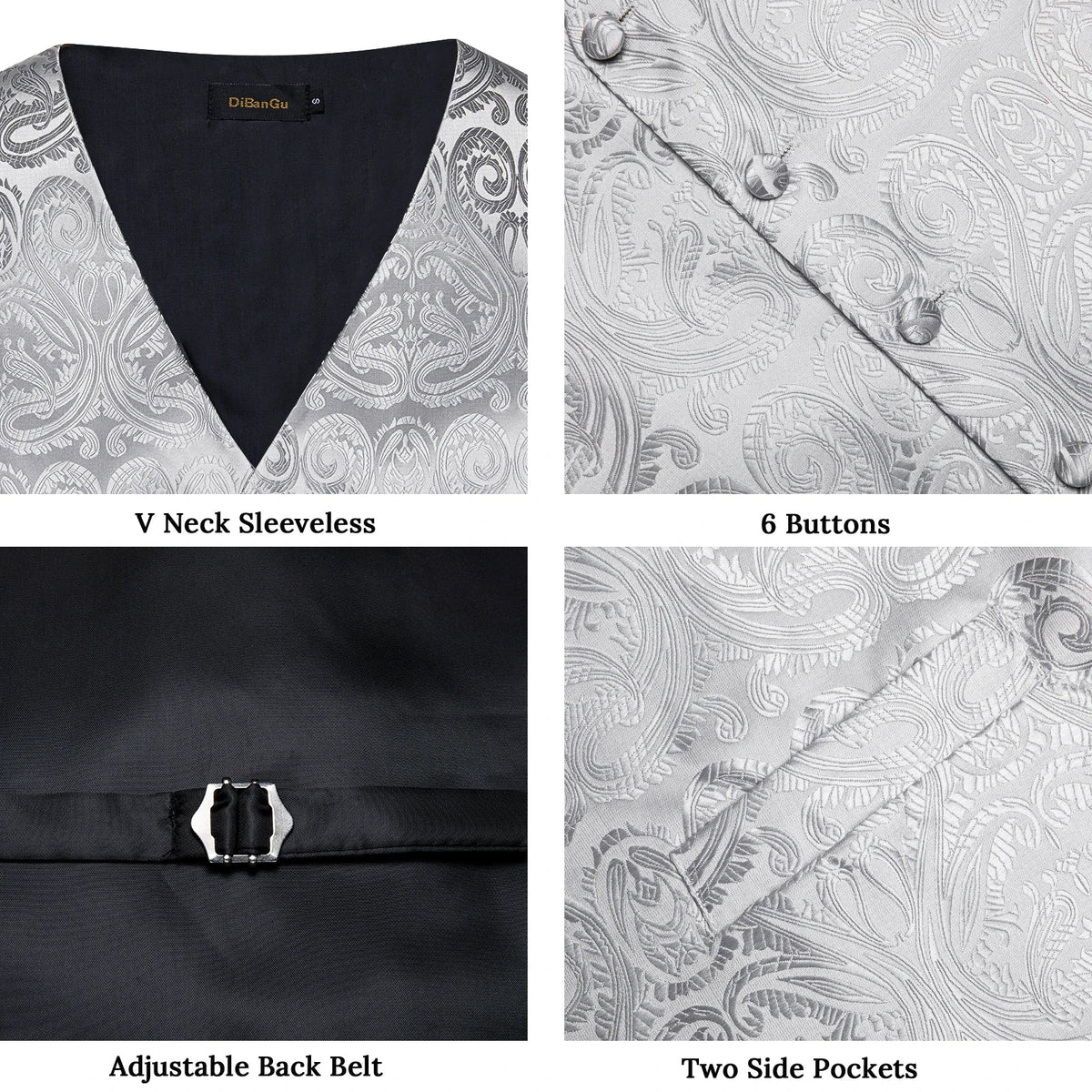 Men's Suit Vest and Tie Set – Single Breasted Waistcoat with Necktie and Pocket Square for Weddings and Business Events