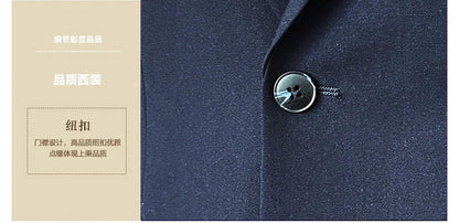 Men's 2-Piece Suit Blazer and Pants Solid Color Smart Casual Business Wedding