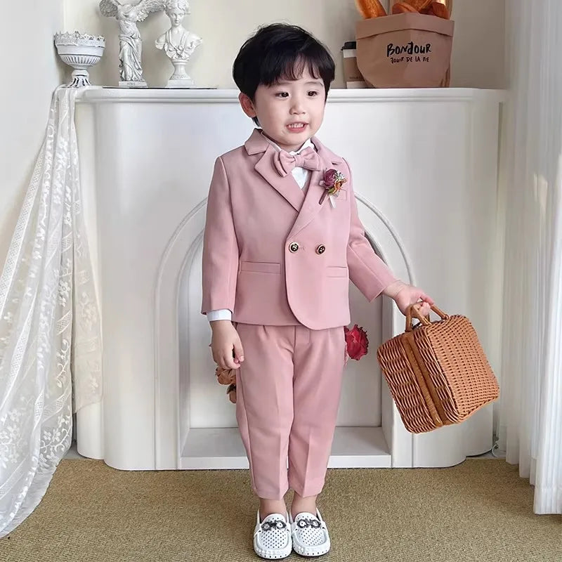 Toddler Boys' 1Year's Birthday Suit Children's Wedding Photography Suit Kids Spring Autumn Piano Catwalk Performance Suit