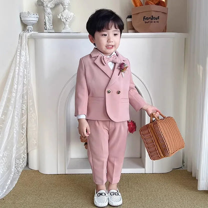 Toddler Boys' 1Year's Birthday Suit Children's Wedding Photography Suit Kids Spring Autumn Piano Catwalk Performance Suit