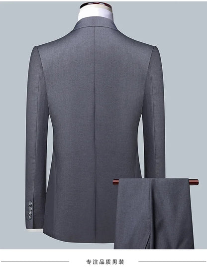 Men's Formal Business Suit – Blazer, Vest & Trousers 2 or 3 Piece Set