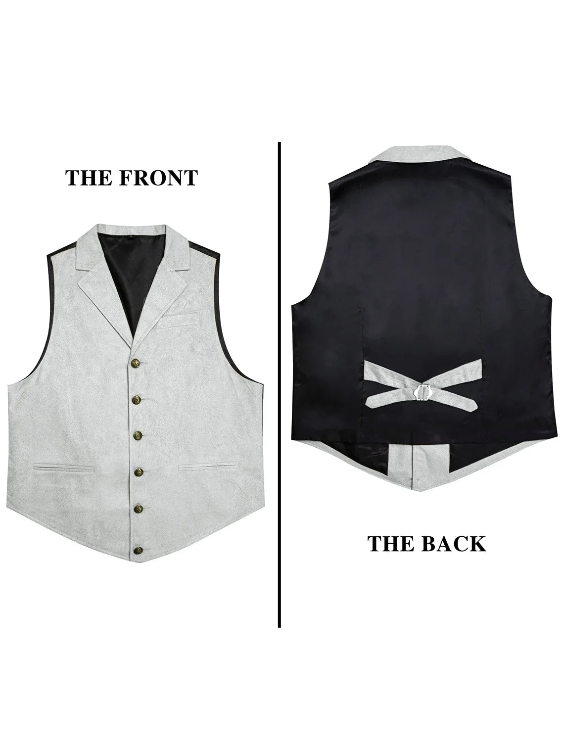 Men's Faux Suede Waistcoat – Single Breasted Slim Fit Formal Vest for Weddings & Business