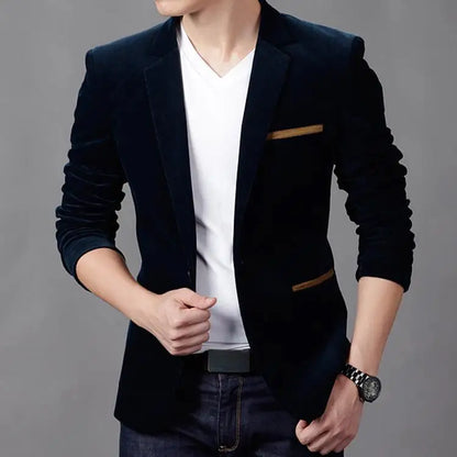 Blazer: A Fashionable Outdoor Men's Travel Gentleman's Versatile Solid-color Trend Leader for Casual and Breathable Wear. Blazer