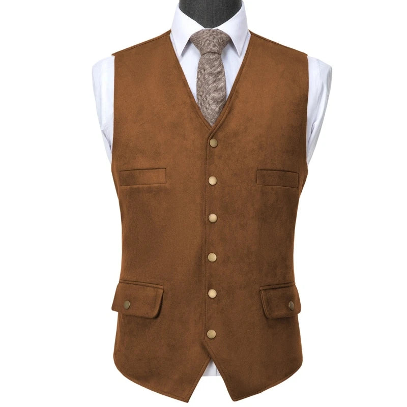 Men's Flannel Vest Single Breasted Waistcoat for Weddings & Formal Occasions