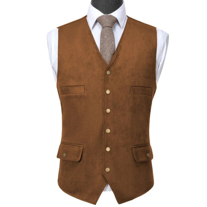 Men's Flannel Vest Single Breasted Waistcoat for Weddings & Formal Occasions