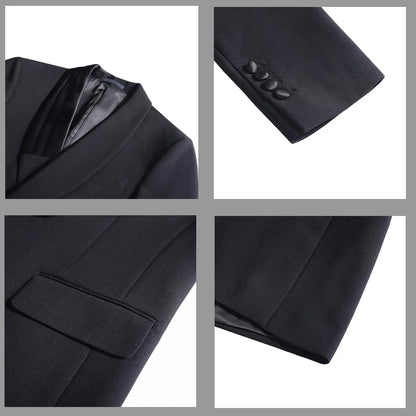 Luxury Gentleman's Suit Jacket Men's Business Casual Slim Fit Double Breasted Suit Jacket Wedding Groom Banquet Party Blazers