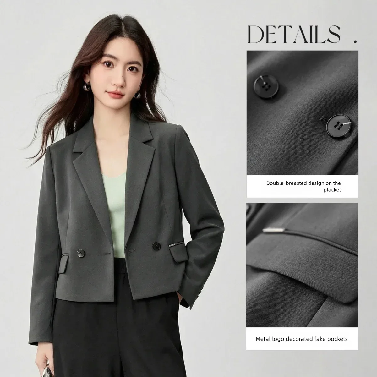 Women's Work Wear Blazer Commuter Suit Jacket 2026 Spring Office Lady Fashion Elegant Female Outfits 161XC6457X