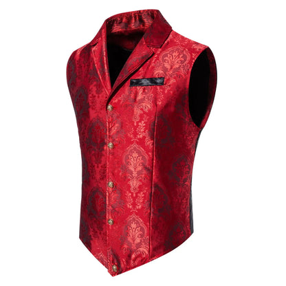 Men's Suit Vest Jacquard Smart Casual Single Breasted Slim Fit Waistcoat