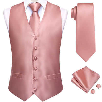 Men's Floral Paisley Suit Vest 4-Piece Set – Woven Waistcoat with Tie, Pocket Square & Cufflinks for Weddings & Formal Occasions