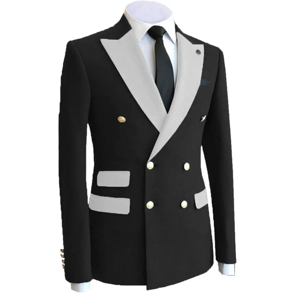 Costume de mariage pour homme, veste de blazer, smoking, vêtement formel, manteau croisé, pour marié, homme d'affaires, tenue de fête, XS-6XL