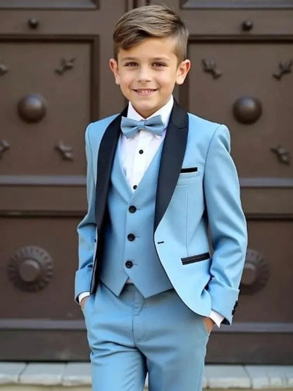 Boys Formal Suit Set 3 Pieces banquet Party Wear Handsome Smart Kids Slim Fit Suits Wedding Guest Clothes Plus Size