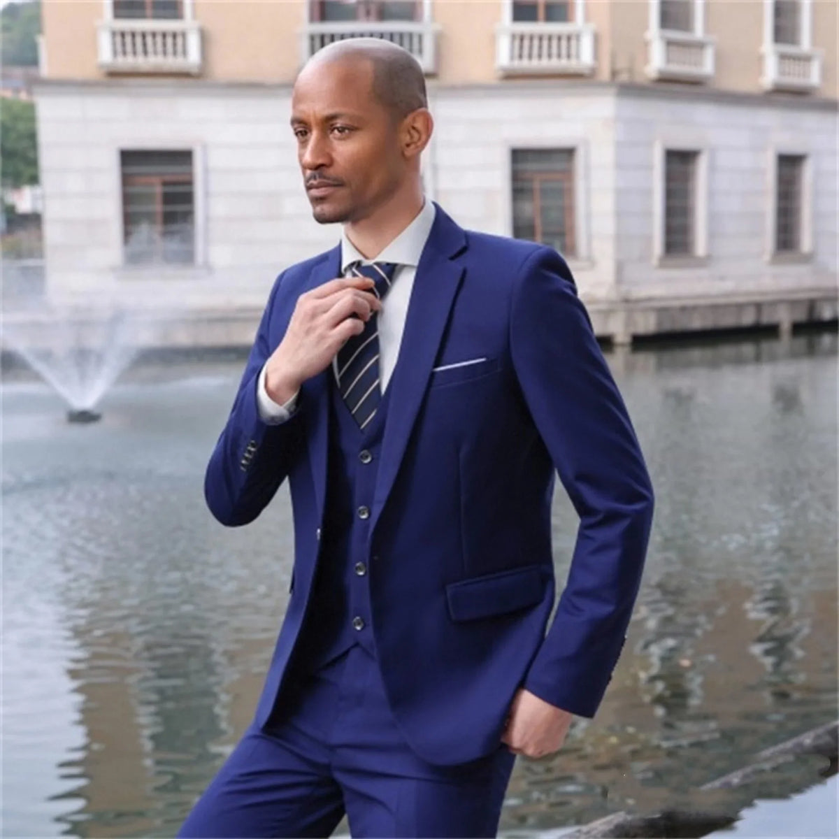 Men's Three-Piece Suit Set – Slim Fit Wedding & Formal Wear – Smart Casual Style