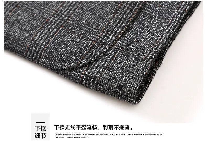 Blazer Autumn and Winter Men's Fashion Business Outdoor Travel Checkered Wedding Youth Slimming Casual High Formal Wear Blazer