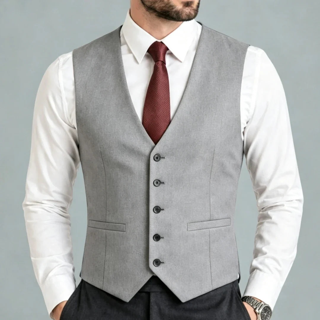 Men Suit Vest – Single Breasted Formal Waistcoat for Men