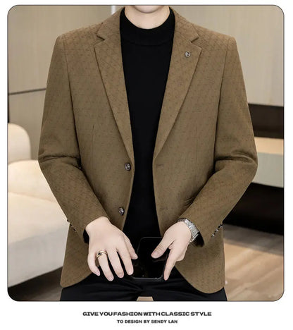 High-Quality Fashionable Autumn Winter New Design Casual Men's Suit Jacket Trendy Versatile Outerwear for Business And Casual We