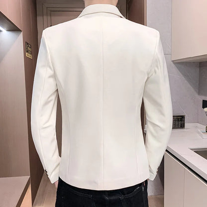 Blazer Outdoor Men's Velvet Fashion Business Korean-style Travel Wedding Solid Color Slimming Casual High Formal Wear Blazer
