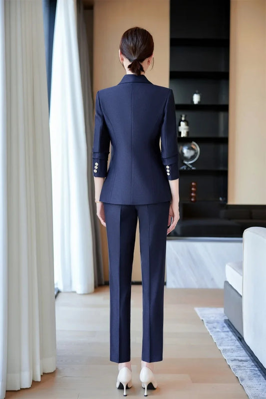 New fashion professional women's clothing for 2025, high-quality two-piece suit jacket + pants. Elegant and charming