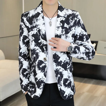 Blazer Fashionable Outdoor Travel Trend Slim-fit Gentleman's Youthful Wedding Versatile Host Casual Korean Style Men's Blazer