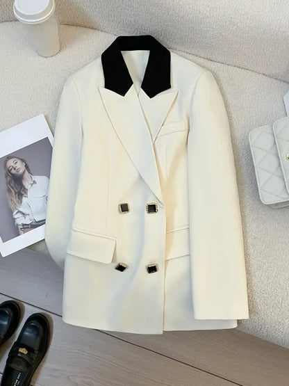 Women's Blazers Spring Autumn New Korean Fashion Long Sleeves Versatile Office Blazer Coats Casual Loose Street Trends Blazers