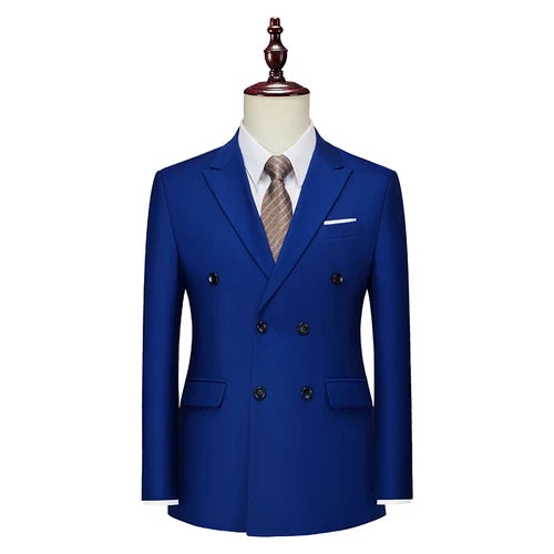 Men's Double Breasted Blazer – Slim Fit Suit Jacket for Wedding, Prom & Business