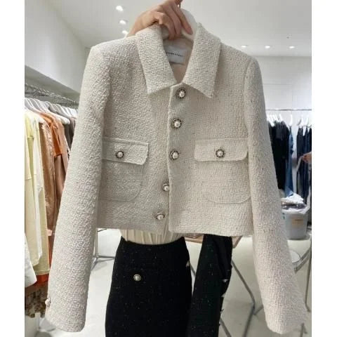Fashionable Short Tailored Jacket Women's Loose Fit Perfume Style Korean Version Spring Autumn New Popular West Suit Top