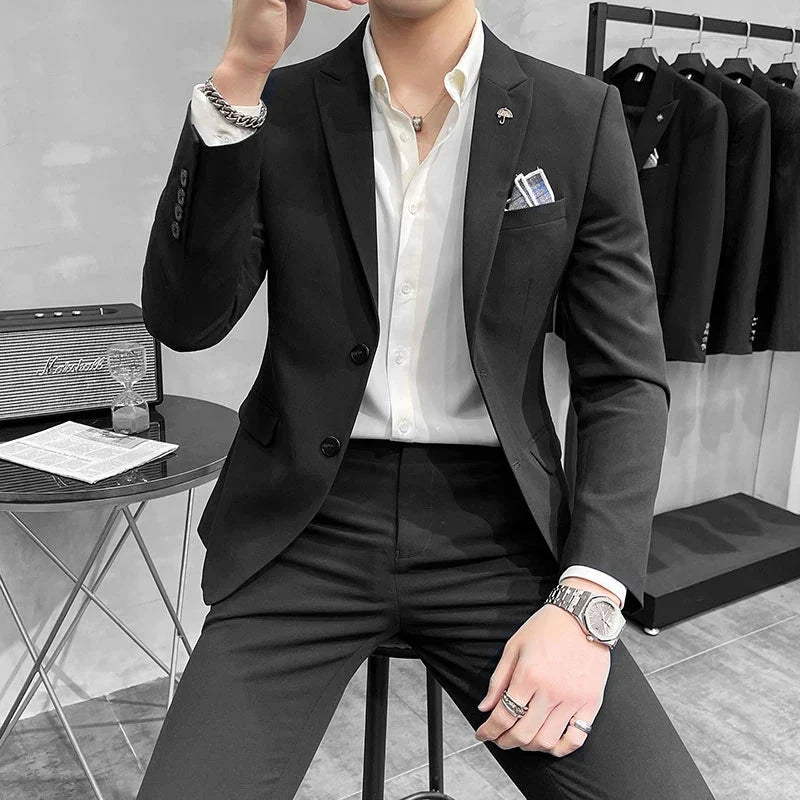Men's Slim Fit Wedding Suit – Blazer & Pants Set