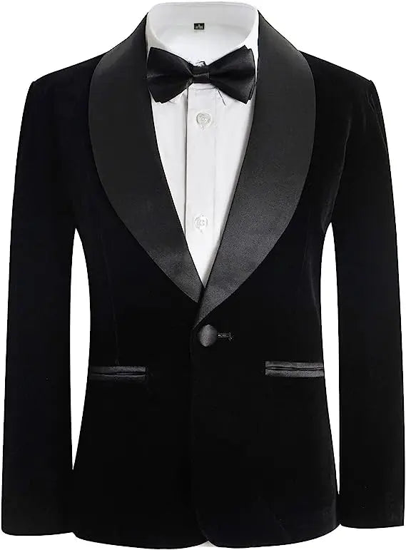 Boys Formal Suit Set 3-Piece Kids Wedding Suit Jacket Pants Bowtie for Birthday Ceremony Performance