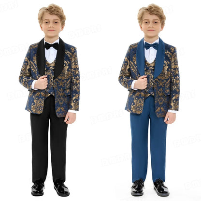 Boys Suit Set 4 Piece Slim Fit Formal Tuxedo for Weddings Ages 3–14