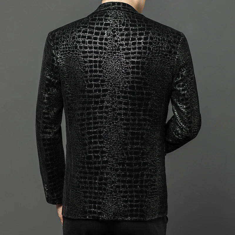 Men's Slim Fit Sheepskin Leather Blazer – Smart Casual Winter Jacket