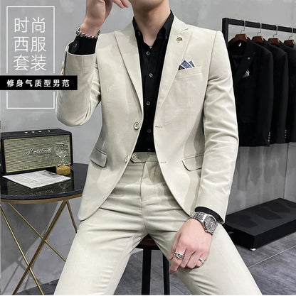 Men's Slim Fit Wedding Suit – Blazer & Pants Set
