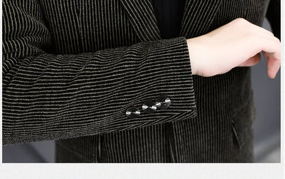 Blazer Autumn and Winter Men Fashionable Outdoor Wedding Slimming Business Casual Korean Version Golden Mink Velvet Girl Blazer