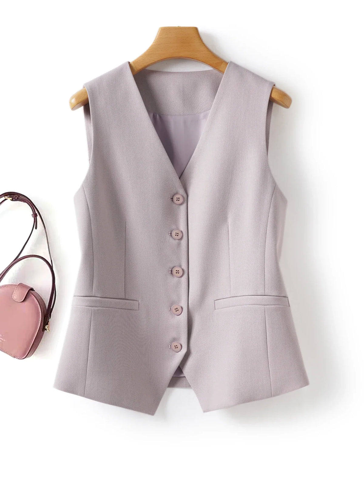 Single-Breasted Layered Suit Vest for Women Suitable for Spring and Autumn Can Be Worn as an Inner or Outer Layer Stylish Off