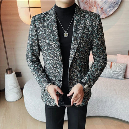 Autumn Winter Fashion Casual Business Blazers Men Korean Version Slim Fit Social Banquet Suit Jacket Wedding Groom Men Clothing