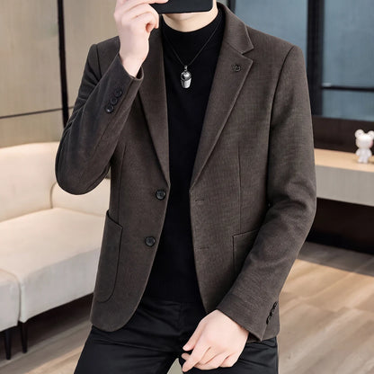 Men's Fashionable Versatile Suit 2026 Autumn Winter New Design Quality Outerwear for Business Casual Wear Trendy All-Match Jacke