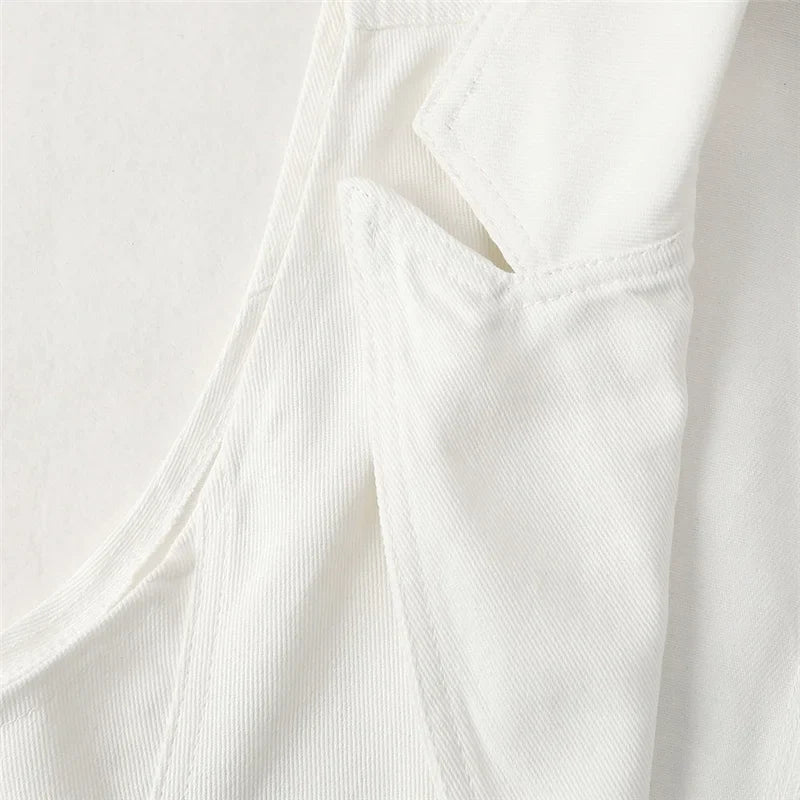 New White Denim Vest Women Waistcoat Slim Short Cowboy Sleeveless Jacket Casual Jeans Vests Female Outerwear Chaleco Mujer