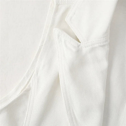 New White Denim Vest Women Waistcoat Slim Short Cowboy Sleeveless Jacket Casual Jeans Vests Female Outerwear Chaleco Mujer