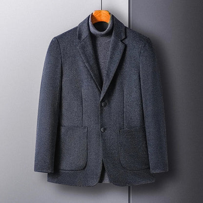 Men's Smart Casual Blazer Single Breasted Blue Autumn Winter