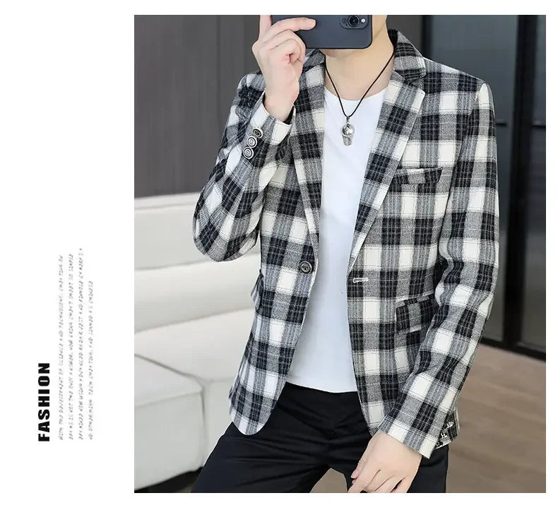 Blazer Men's Fashion Business Gentleman Groom Professional Gentleman Form-fitting Versatile Casual Formal Wear High-end Blazer