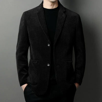 Men's High-Quality Corduroy Coat Autumn Winter Thick Velvet Casual Suit Jacket Handsome Ruffian Business Top Trend