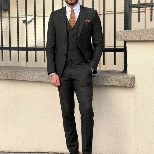 Black Lapel Slim Fit White Men Wedding Suit 2 Pieces Men Tuxedos For Groom Party Prom Wedding Mens Suits Bridegroom