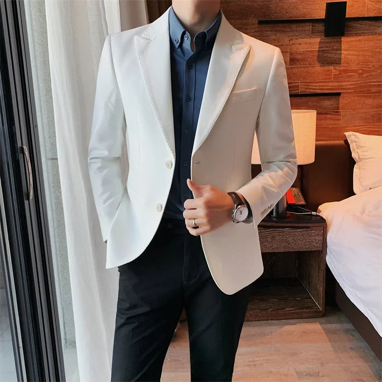 2022 Classic Green Blue Jacket Uniform Groom Tuxedos Mens Wedding Suits Peaked Lapel Man Business Blazer Groomsmen Prom Dress