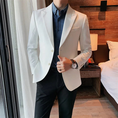 2022 Classic Green Blue Jacket Uniform Groom Tuxedos Mens Wedding Suits Peaked Lapel Man Business Blazer Groomsmen Prom Dress