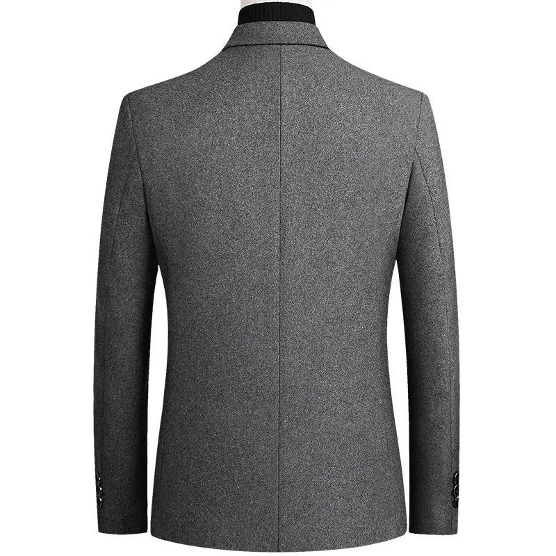 New Men's Wool Blazers Male Suit Jacket Oversized Solid Business Casual Winter Jacket Men Clothing Wedding Suit Coat 4XL