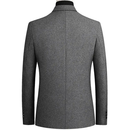 New Men's Wool Blazers Male Suit Jacket Oversized Solid Business Casual Winter Jacket Men Clothing Wedding Suit Coat 4XL